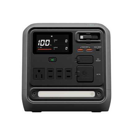 DJI Power 1000 Mini Portable Power Station - Compact 1008Wh / 800W Solar Generator with Built-In Retractable 100W USB-C Cable, Long-Lasting LFP Battery & Smart App Control - Black