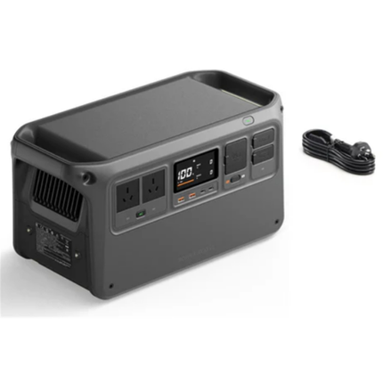 DJI Power 1000 V2 Portable Power Station - Upgraded 1024Wh / 2600W Solar Generator with LiFePO4 Battery, 56-Min Full Recharging, 26dB Ultra-Quiet Performance & Dual 140W USB-C PD - Black