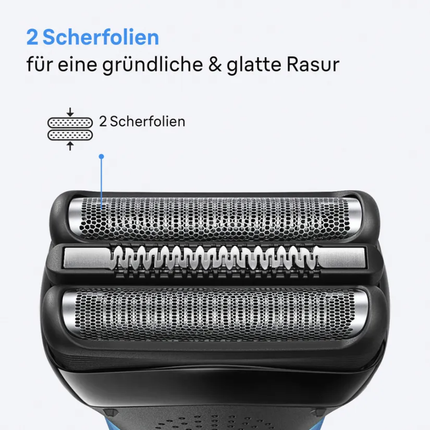 Braun Series 3 Shaver and Beard Trimmer 310BT - Premium Wet & Dry Rechargeable Electric Razor with 3 Flexible Blades, Trimmer Head & 5 Guide Combs