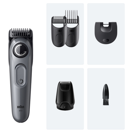 Braun Beard Trimmer Series 3 BT3560 - Premium Cordless Facial Hair Trimmer with Precision Dial, 39 Length Settings & Gillette ProGlide Razor