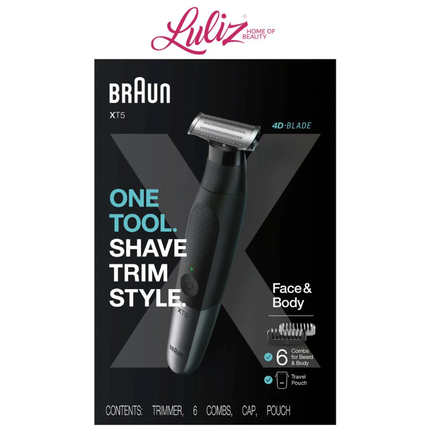 Braun Series X Electric Shaver & Beard Trimmer XT5100 - Premium Wet & Dry Hybrid Razor for Face & Body with 4D-Blade Matrix & SkinGuard Technology