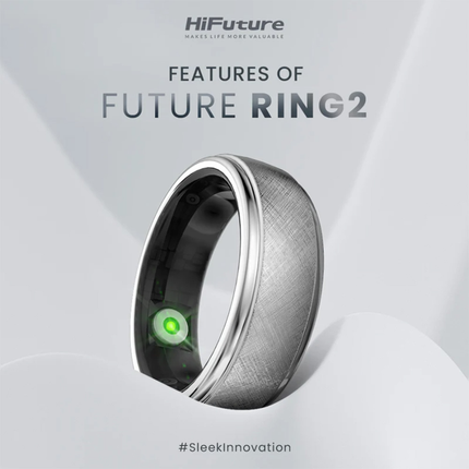 HiFuture Future Ring2 Smart Ring - Premium Titanium AI-Powered Health & Fitness Tracker with 10ATM Water Resistance - Available in Sizes 10, 12 & 13