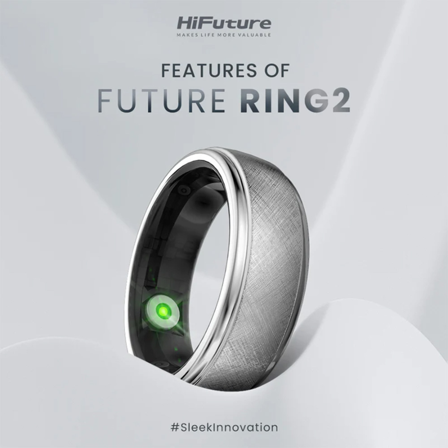 خاتم هاي فيوتشر الذكي الجيل الثاني (HiFuture Future Ring2) من التيتانيوم لمراقبة الصحة والأنشطة مدعم بالذكاء الاصطناعي ومقاوم للماء حتى 100 متر - متوفر بمقاسات 10 و12 و13 خاتم هاي فيوتشر الذكي الجيل الثاني (HiFuture Future Ring2) من التيتانيوم لمراقبة الصحة والأنشطة مدعم بالذكاء الاصطناعي ومقاوم للماء حتى 100 متر - متوفر بمقاسات 10 و12 و13