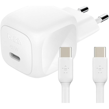 Belkin BoostCharge Compact 45W USB C Wall Charger with 1m USB C Cable