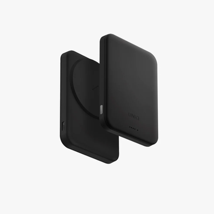 Uniq Lexa 5000 Power Bank Premium Leatherette Magnetic Wireless Charger with Integrated Slim Folding Stand