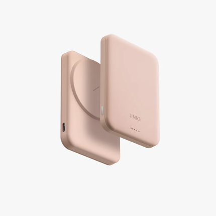 Uniq Lexa 5000 Power Bank Premium Leatherette Magnetic Wireless Charger with Integrated Slim Folding Stand