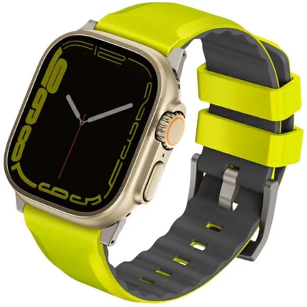 Uniq Linus AiroSoft Silicone Waterproof Sports Strap for Apple Watch 49mm 45mm 44mm 42mm with Secure Locking System