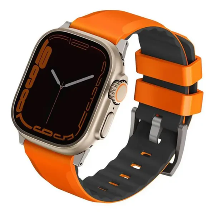 Uniq Linus AiroSoft Silicone Waterproof Sports Strap for Apple Watch 49mm 45mm 44mm 42mm with Secure Locking System