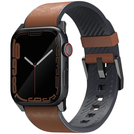 Uniq Straden Premium Hybrid Leather and Silicone Strap for Apple Watch 49mm 45mm 44mm 42mm with AirMax Ventilation