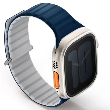 Uniq Revix Evo Reversible Magnetic Strap for Apple Watch 49mm 45mm 44mm 42mm Premium Dual-Color Soft Silicone Band