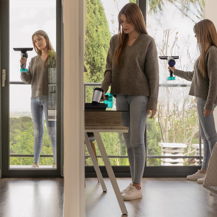 Cecotec Conga RockStar 3700 Glass Window Vacuum Handheld Garment and Glass Cleaner with 50ml Water Tank 3-in-1 Design