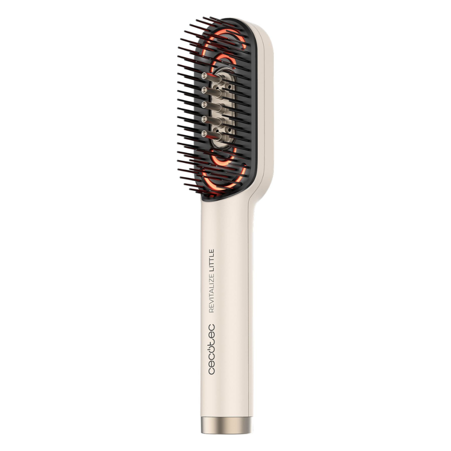Cecotec HairCare Revitalize Little Hair Repairing Brush Smart Wireless Treatment Brush with 4 LED Lights Serum Applicator and Vibrating Massage