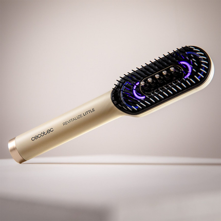 Cecotec HairCare Revitalize Little Hair Repairing Brush Smart Wireless Treatment Brush with 4 LED Lights Serum Applicator and Vibrating Massage