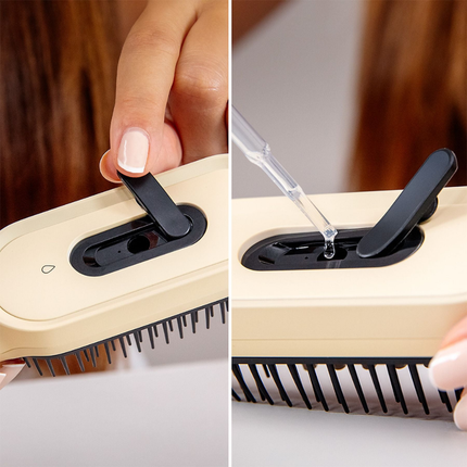 Cecotec HairCare Revitalize Little Hair Repairing Brush Smart Wireless Treatment Brush with 4 LED Lights Serum Applicator and Vibrating Massage