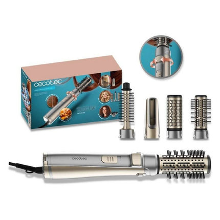 Cecotec CeramicCare 5in1 AirBrush Gyro Rotating Hot Air Styler Professional Hair Dryer and Volumizer with 5 Interchangeable Heads and Ionic Technology