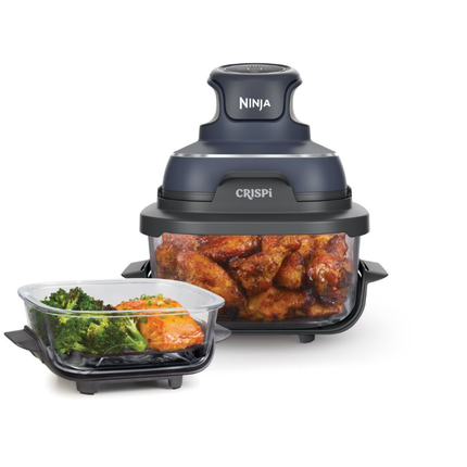 Ninja Crispi 4-in-1 Portable Glass Air Fryer Multi-Functional Compact Countertop Cooker and Storage Container System with Borosilicate Glass Bowl