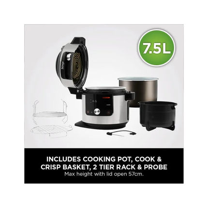 Ninja Foodi MAX 15-in-1 SmartLid Multi-Cooker Professional Intelligent Upright Pressure Cooker and Air Fryer with Integrated Smart Cook Probe