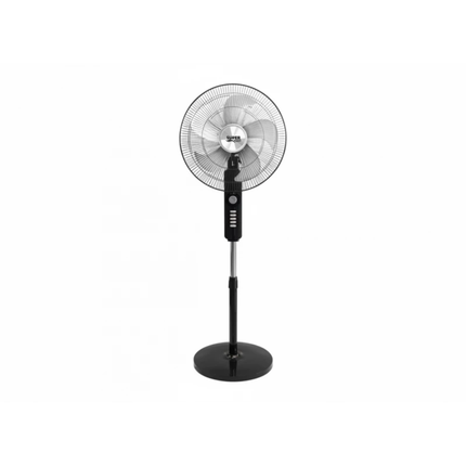 SuperTech 18-Inch Stand Fan STFS459084 High-Velocity Pedestal Cooling Fan with 5 Metal Blades, Heavy-Duty Round Base, and 4-Speed Control