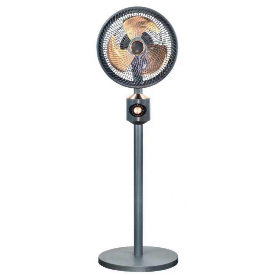 Conti 12-Inch Stand Fan SF12006-GG High-Velocity Pedestal Cooling Fan with 65W Copper Motor, 3 Copper Blades, 5-Speed Control and Integrated Timer