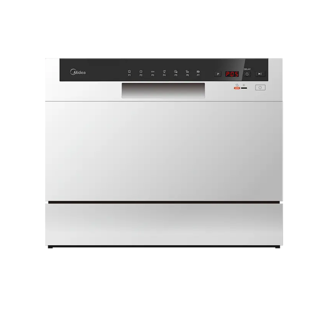 Midea Countertop Dishwasher WQP6-3602F Compact Dishwashing Machine with 6 Place Settings, 7 Washing Programs, Touch Control Panel and High-Temperature Hygiene