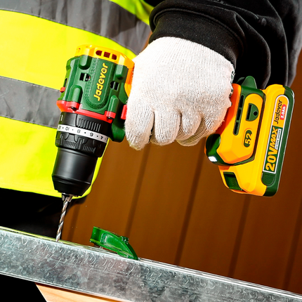 Jadever Compact Brushless Cordless Impact Drill JDCDP5281 20V Heavy-Duty Combi Drill with 52Nm Max Torque, 2 Batteries, Fast Charger and Protective Carrying Case