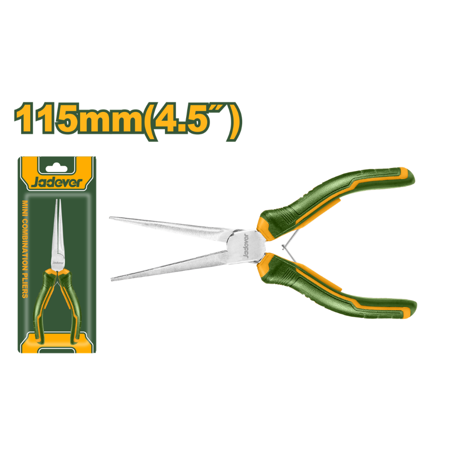 Jadever Mini Needle Nose Pliers JDPL0957 4.5-Inch 115mm High-Carbon Steel Precision Long Nose Pliers with Ergonomic Non-Slip Grip Handle for Electronics Repair Jadever Mini Needle Nose Pliers JDPL0957 4.5-Inch 115mm High-Carbon Steel Precision Long Nose Pliers with Ergonomic Non-Slip Grip Handle for Electronics Repair