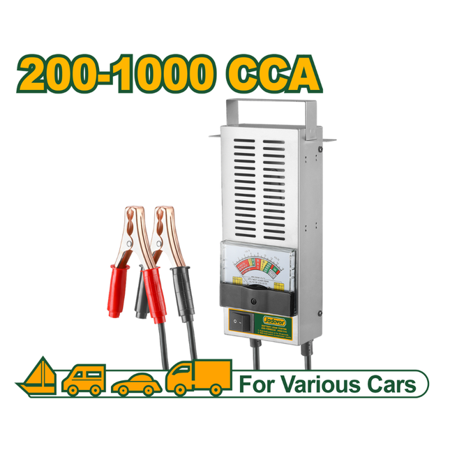 جهاز فحص حمل البطارية 6 و12 فولت من جاديفير بقدرة 100 أمبير ونطاق قياس 200 إلى 1000 CCA مع شاشة تناظرية دقيقة