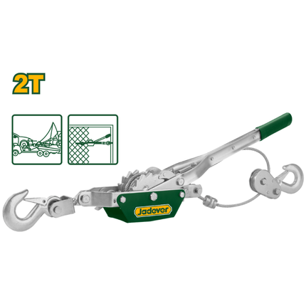 Jadever Hand Winch Puller 2 Tons JDJU1020 Heavy-Duty Mechanical Hoist with High-Strength Steel Cable and Safety Hooks
