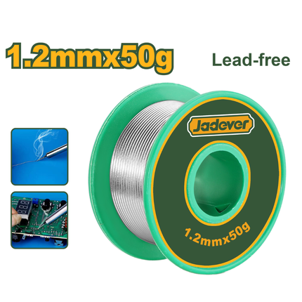 Jadever Lead-Free Solder Wire 1.2mm 50g Tin Solder for Professional Electronic Soldering and Precise Repairs