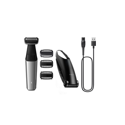 Philips Bodygroom Series 5000 Showerproof Groin and  Body Groom Bg5025/40 with Extra Long Back Attachment