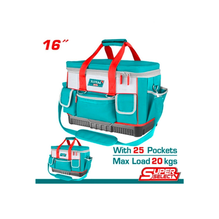 Total 16 Inch Tool Bag Heavy Duty Fabric Organizer with Multiple Pockets Model THT561625