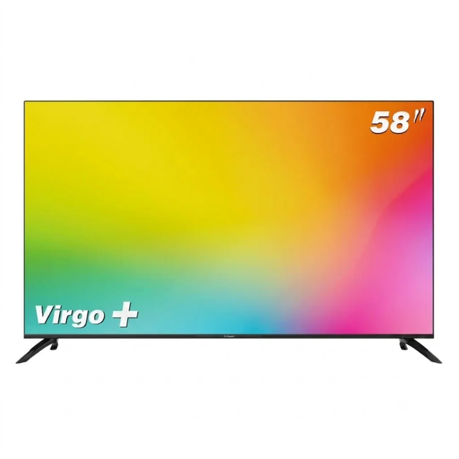 شاشة جي جي 58 إنش سمارت UHD 4K بنظام جوجل تي في 11 ترخيص رسمي موديل GG-58 CG Virgo+