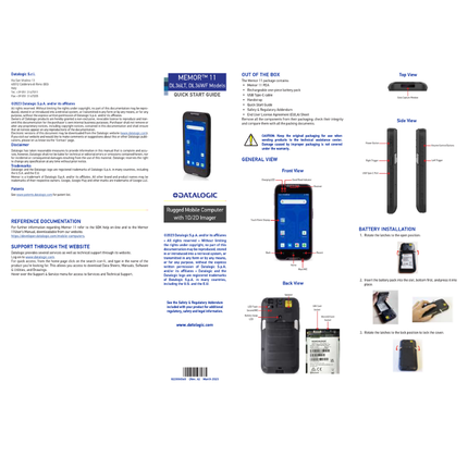 Datalogic DL36LT Android 13 Mobile Computer Terminal 1D/2D Barcode Scanner 4GB/32GB with 5-Inch IPS Display