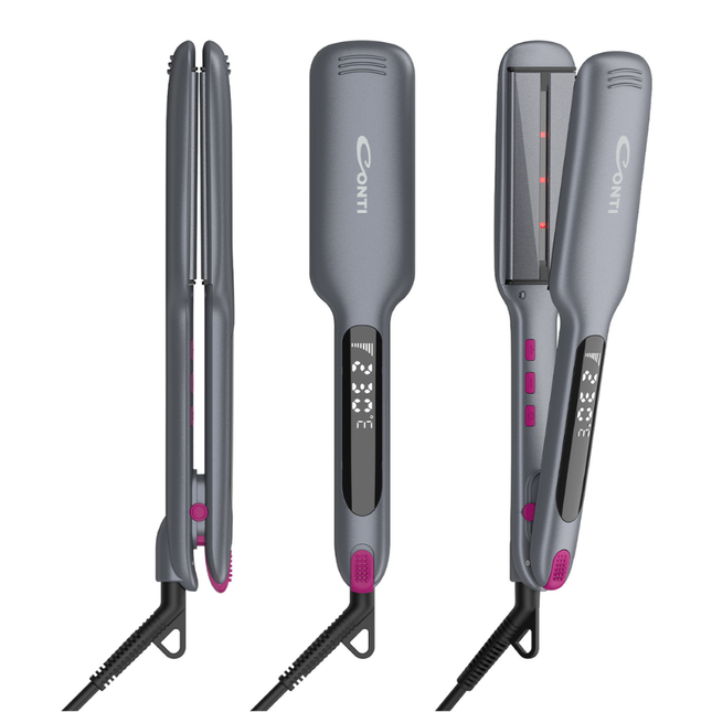 Conti BTY-S0002-CP Digital Ceramic Hair Straightener Flat Iron with Adjustable Heat Up to 230°C