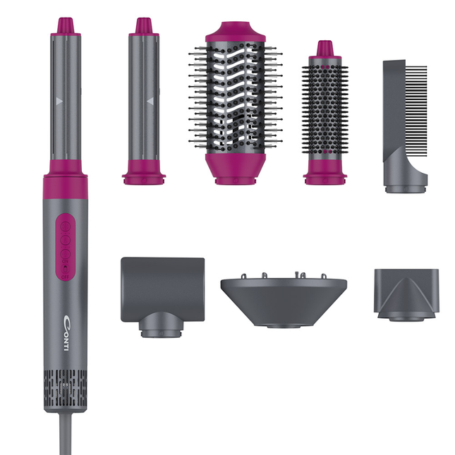 Conti BTY-M0006-CP Style Care Essential 8-in-1 Digital Hair Styler & Curler Ultimate Attachment Kit