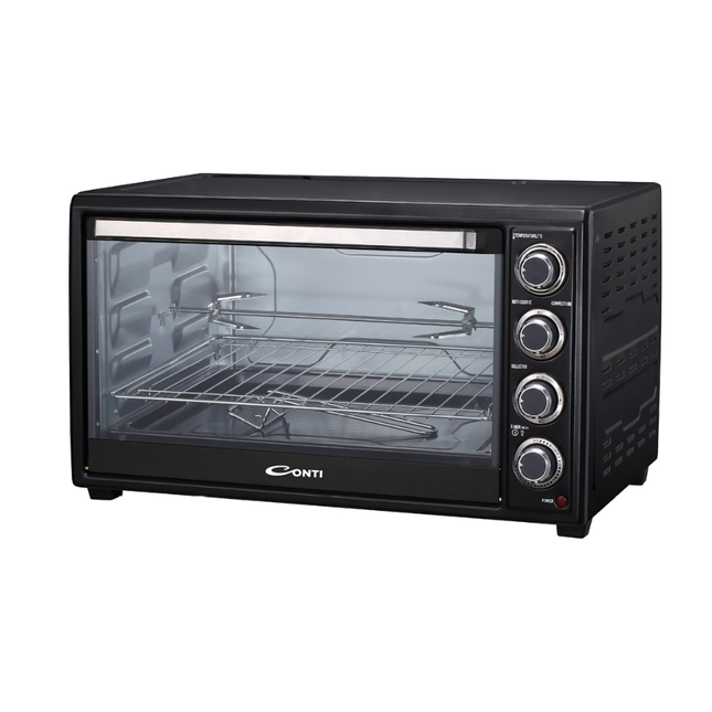 Conti EV-75002-BK X-Large Capacity 75L Electric Convection Oven 2800W with Rotisserie and Timer - Black