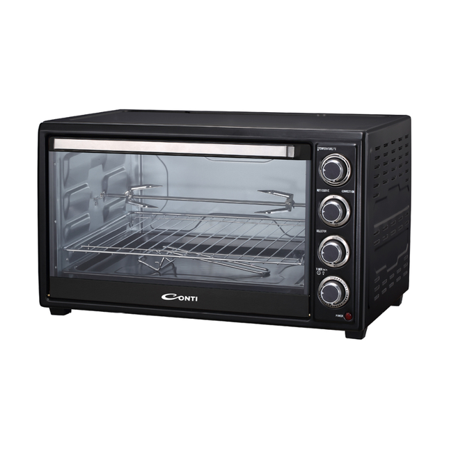 Conti EV-10003-BK XXL Capacity 100L Electric Convection Oven 2800W with Rotisserie and Timer - Black