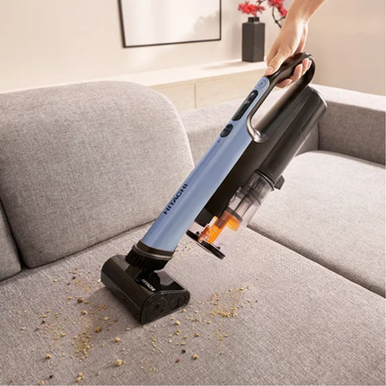 Hitachi PV-XHE4PLMBGAE Cordless Stick Vacuum Cleaner with 225AW Suction & 80 Min Runtime - Metallic Blue