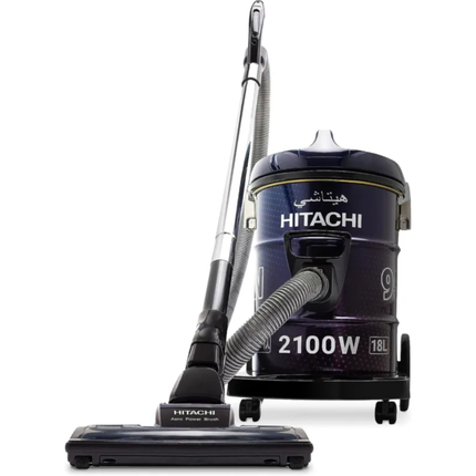 Hitachi 2100W Heavy-Duty Electric Drum Vacuum Cleaner with 18L Metal Canister