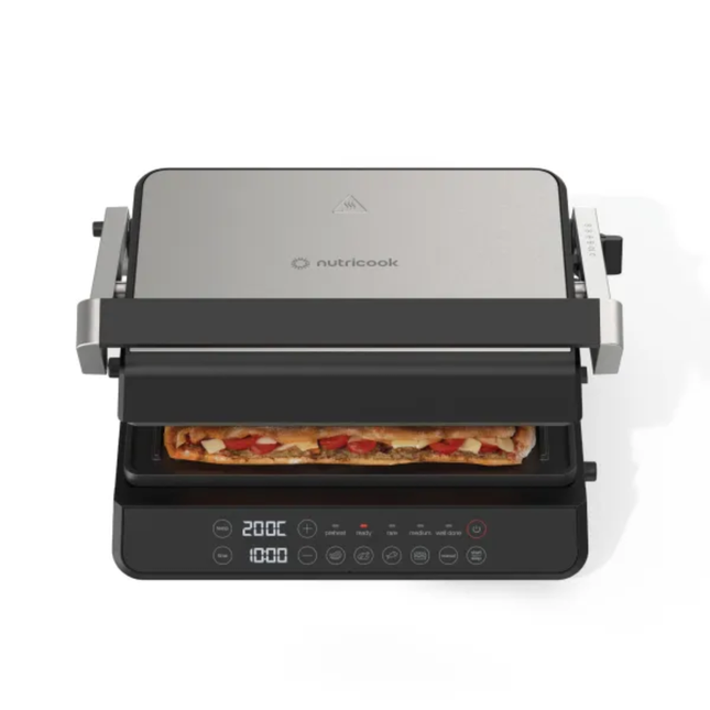 Nutricook NC-CG240 2000W Electric Grill with Non-Stick Surface & Adjustable Temperature Control