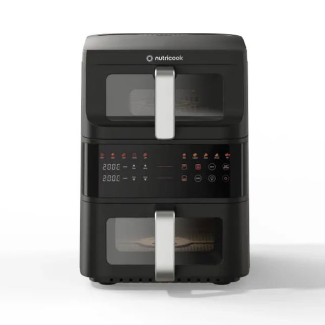 Nutricook AFDS240 Duo Stack 10L Air Fryer with 2500W Power and 10 Cooking Programs