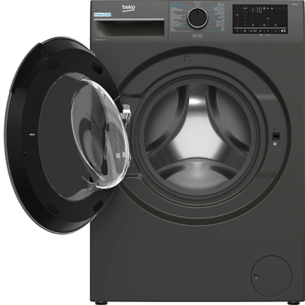 غسالة ملابس بيكو Beko أوتوماتيك 10 كغم مع 15 برنامجاً ومحرك إنفيرتر - رمادي مانهاتن