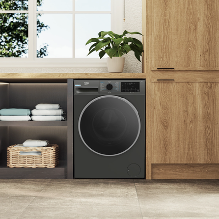 Beko 9kg Front Load Washing Machine 15 Programs 1400 RPM Inverter - Manhattan Gray