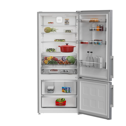 Ariston 509L Combi Refrigerator with No Frost & Inverter Technology - Inox