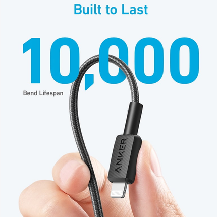 كابل أنكر Anker 322 من USB-C إلى Lightning قماش مضفر 6 أقدام
