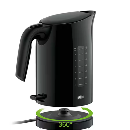 Braun Electric Kettle 2200W 1.7L Plastic Black