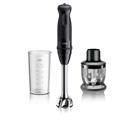 Braun Hand Blender 900W with 350ml Chopper & Beaker - Black