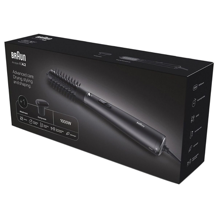 Braun Satin Hair Airstyler AS4.3 - Premium Hot Air Styler with 3 Styling Attachments & Root Volumizer - Black