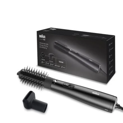 Braun Satin Hair Airstyler AS4.3 - Premium Hot Air Styler with 3 Styling Attachments & Root Volumizer - Black