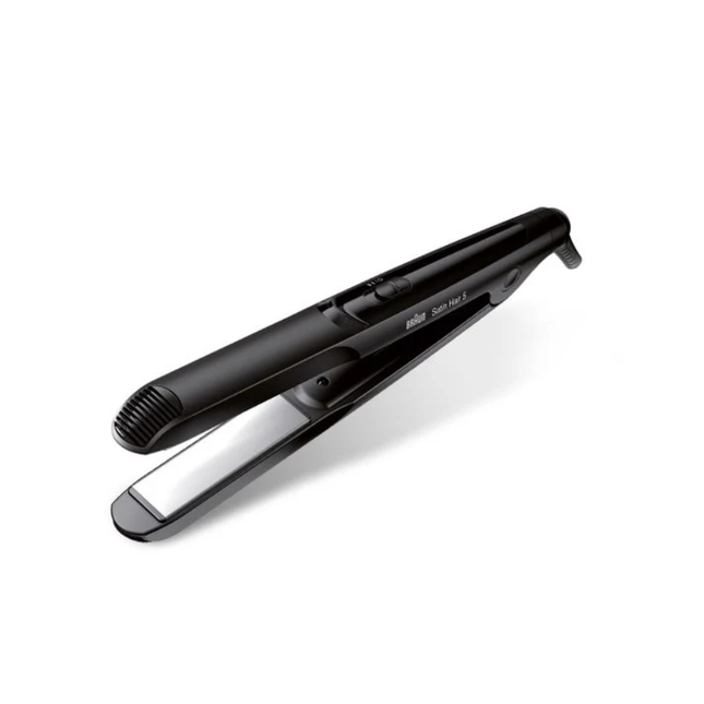 مملس شعر براون ساتين هير 5 (Braun Satin Hair 5 Hair Straightener ST510) مع صفائح سيراميك 100% وحماية متقدمة من الحرارة - لون أسود